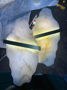 Rock Alabaster Chandelier - 9 heads D 80cm x H 200cm / ∅ 31.5″ x H 78.7″Gold＆WhiteWarm WhiteBlushlighting