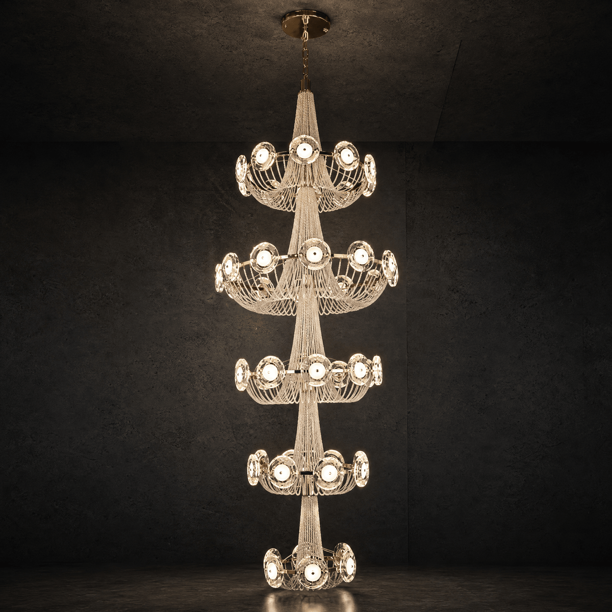 Rococo Dream Modern Sculptural Ring Chandelier - Blushlighting
