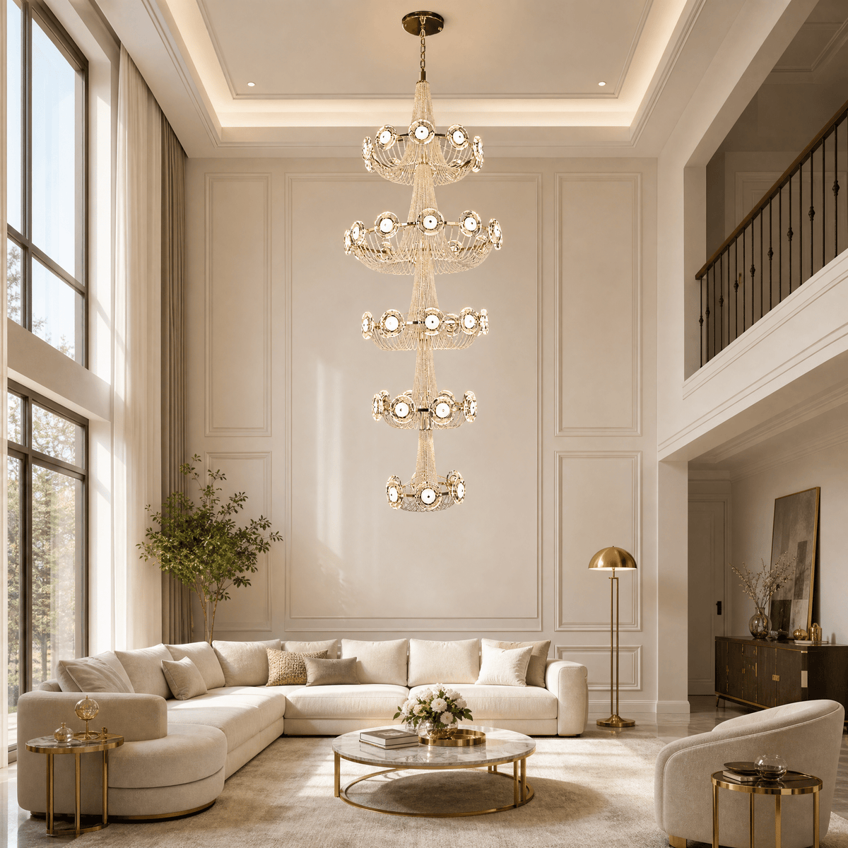 Rococo Dream Modern Sculptural Ring Chandelier - Blushlighting