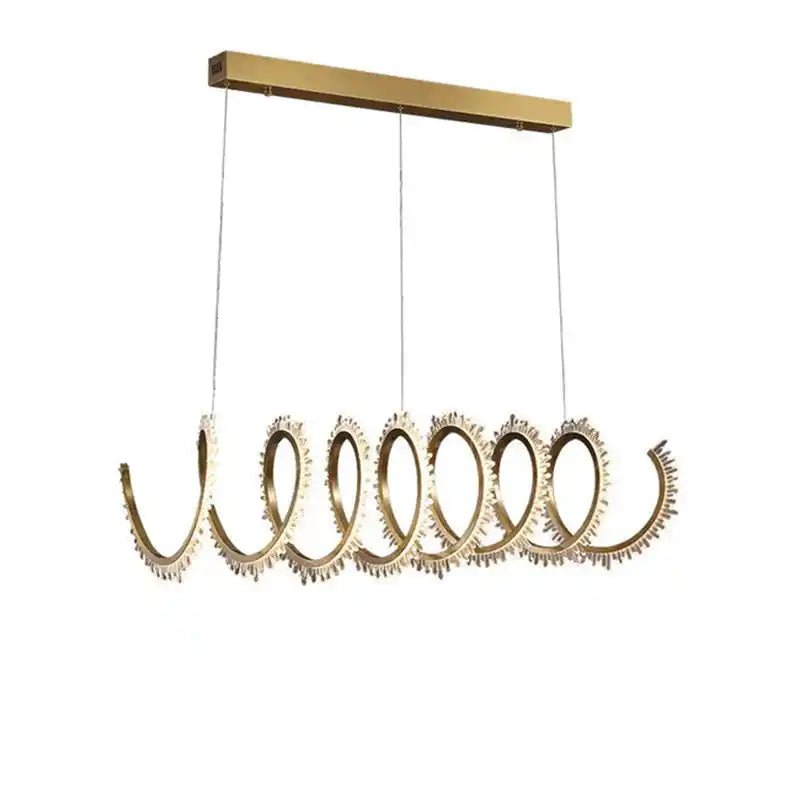 Rorie Modern Rock Crystal Spiral Chandelier, Island Chandelier - Blushlighting