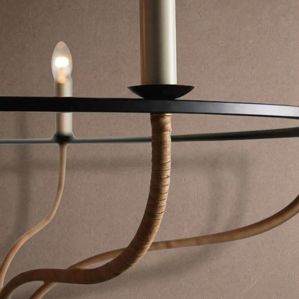 Rosalind Rattan Chandelier in Black - Blushlighting
