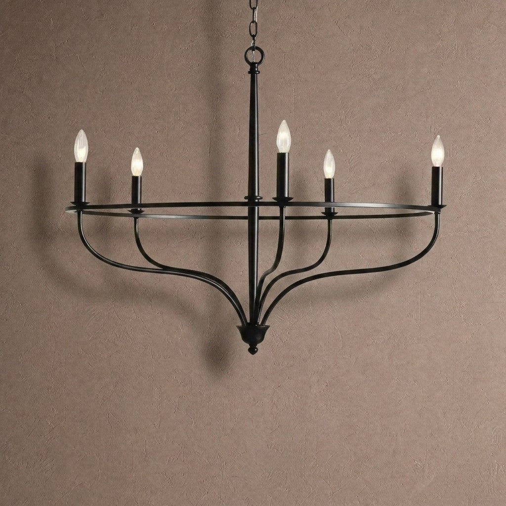 Rosalind Round Chandelier - BlackBlushlighting