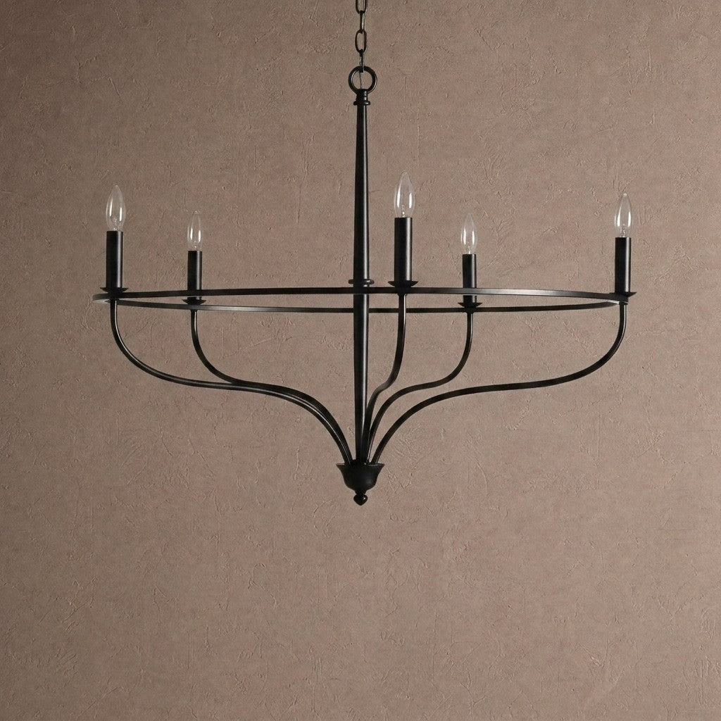 Rosalind Round Chandelier - BlackBlushlighting