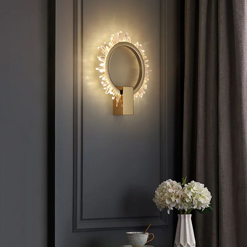 Rose Rock Crystal Ring-wall-sconce-modern-wall-fixture - LargeBlushlighting