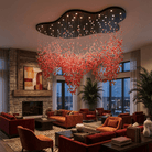 Roselle LED Glass Cascade Chandelier - L 94.5″ × W 61.4″ × H 86.6″RedWarm LightBlushlighting