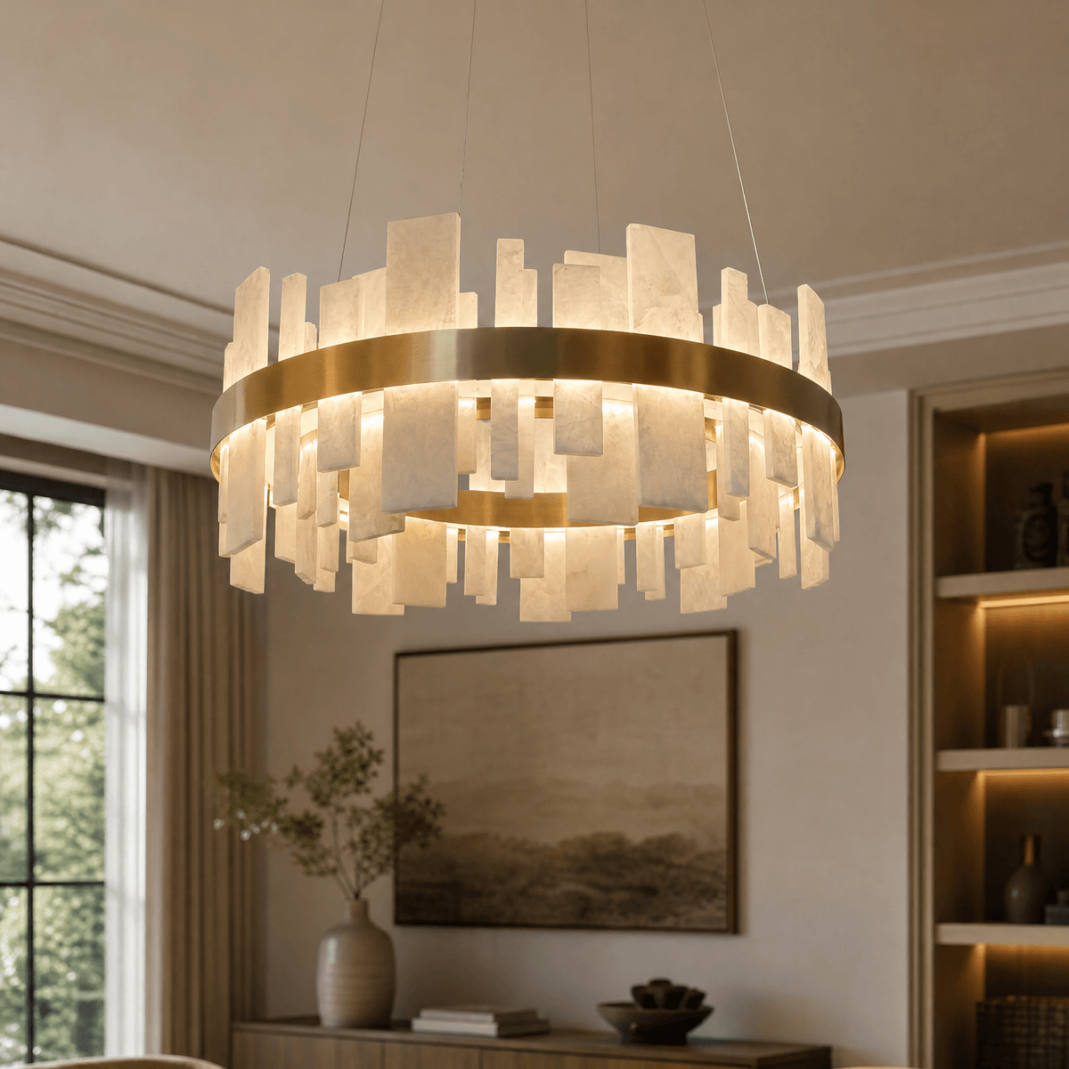 Round Block Chandelier - D600×H350Blushlighting