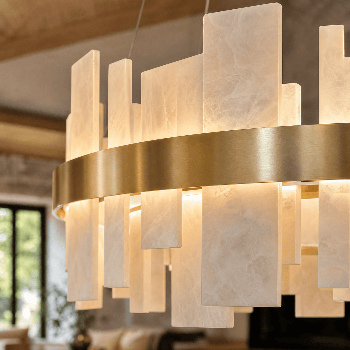 Round Block Chandelier - D600×H350Blushlighting