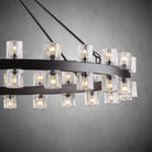 Round Brass Crystal Wagon Wheel Chandelier - 60inBlackBlushlighting