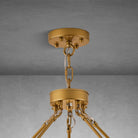 Round Brass Crystal Wagon Wheel Chandelier - 60inBlackBlushlighting