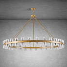 Round Brass Crystal Wagon Wheel Chandelier - 60inBlackBlushlighting