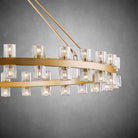 Round Brass Crystal Wagon Wheel Chandelier - 60inBlackBlushlighting