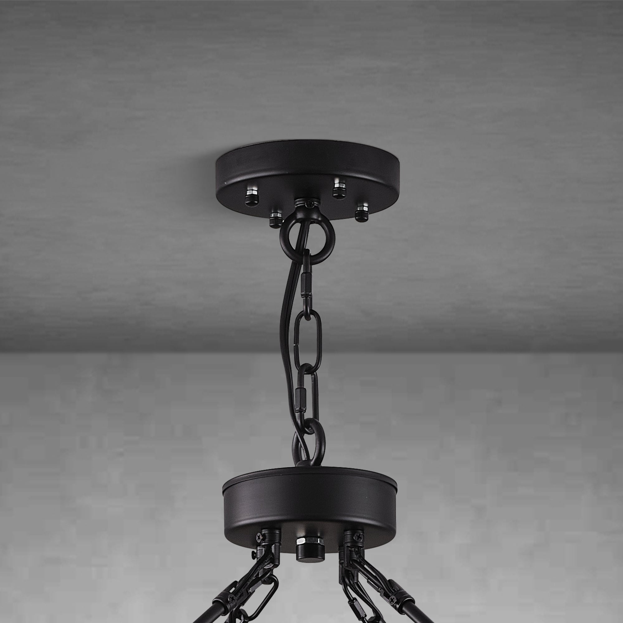 Round Brass Crystal Wagon Wheel Chandelier - 60inBlackBlushlighting
