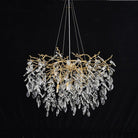 Round Gold Clear Modern Crystal Branch Chandelier-Blushlighting-Blushlighting