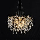 Round Gold Clear Modern Crystal Branch Chandelier-Blushlighting-Blushlighting
