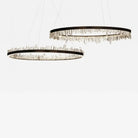 Round Modern Chandelier Brass & Clear Geode Quartz Crystal Hanging Light - Blushlighting