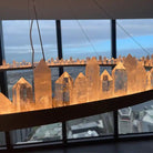 Round Modern Chandelier Brass & Clear Geode Quartz Crystal Hanging Light - Blushlighting