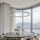 Round Modern Chandelier Brass & Clear Geode Quartz Crystal Hanging Light - Blushlighting