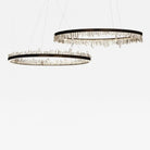 Round Modern Chandelier Brass & Clear Geode Quartz Crystal Hanging Light - Blushlighting
