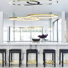 Round Modern Chandelier Brass & Clear Geode Quartz Crystal Hanging Light - Blushlighting