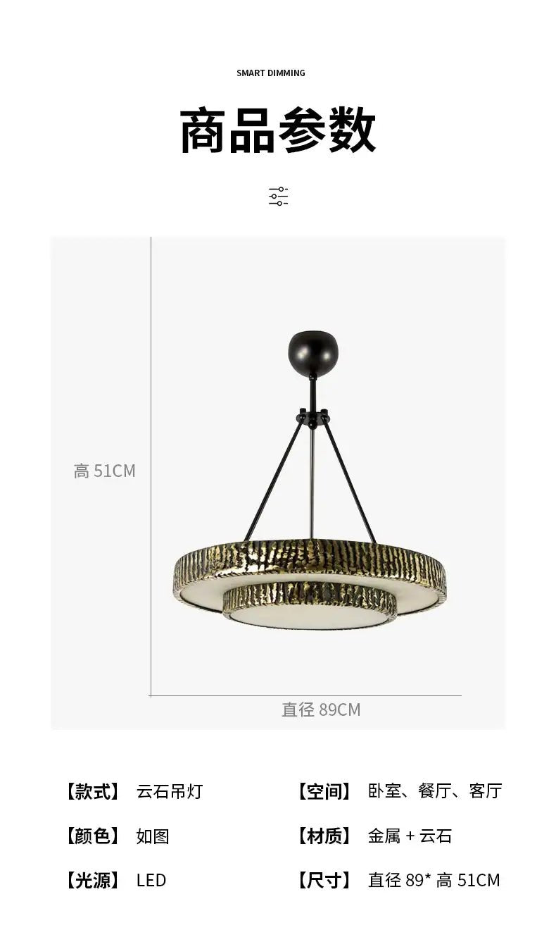 Round Vintage Alabaster Chandelier - Blushlighting