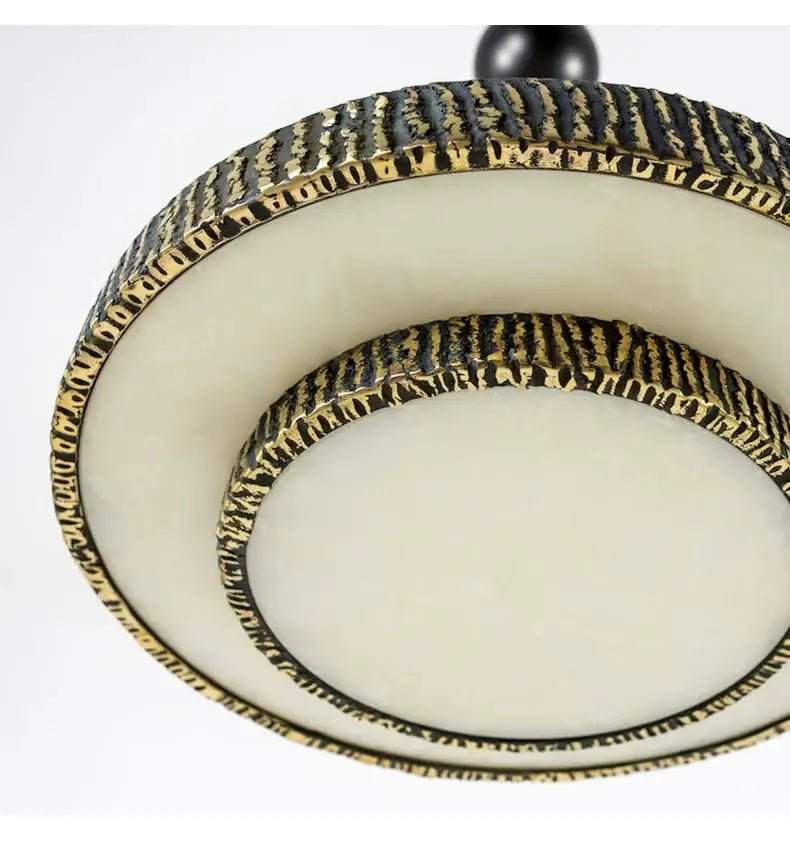 Round Vintage Alabaster Chandelier - Blushlighting