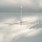 Roussea Grande 8/10-Light Articulating Chandelier-8-Light-Polished Nickel-Etched crystal Orb