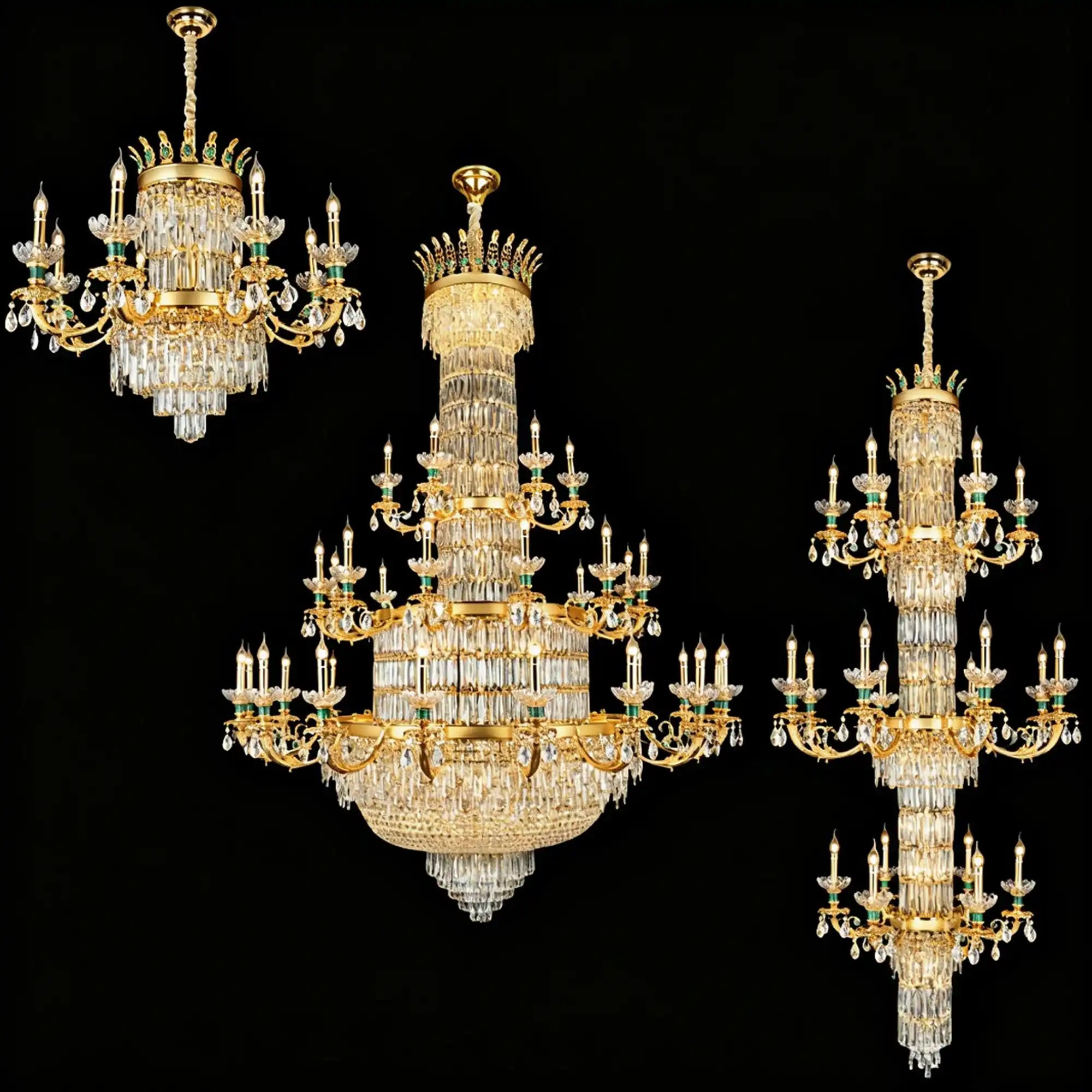 Royal Palace Crown Tiered Crystal Chandelier - CustomWarm LightBlushlighting