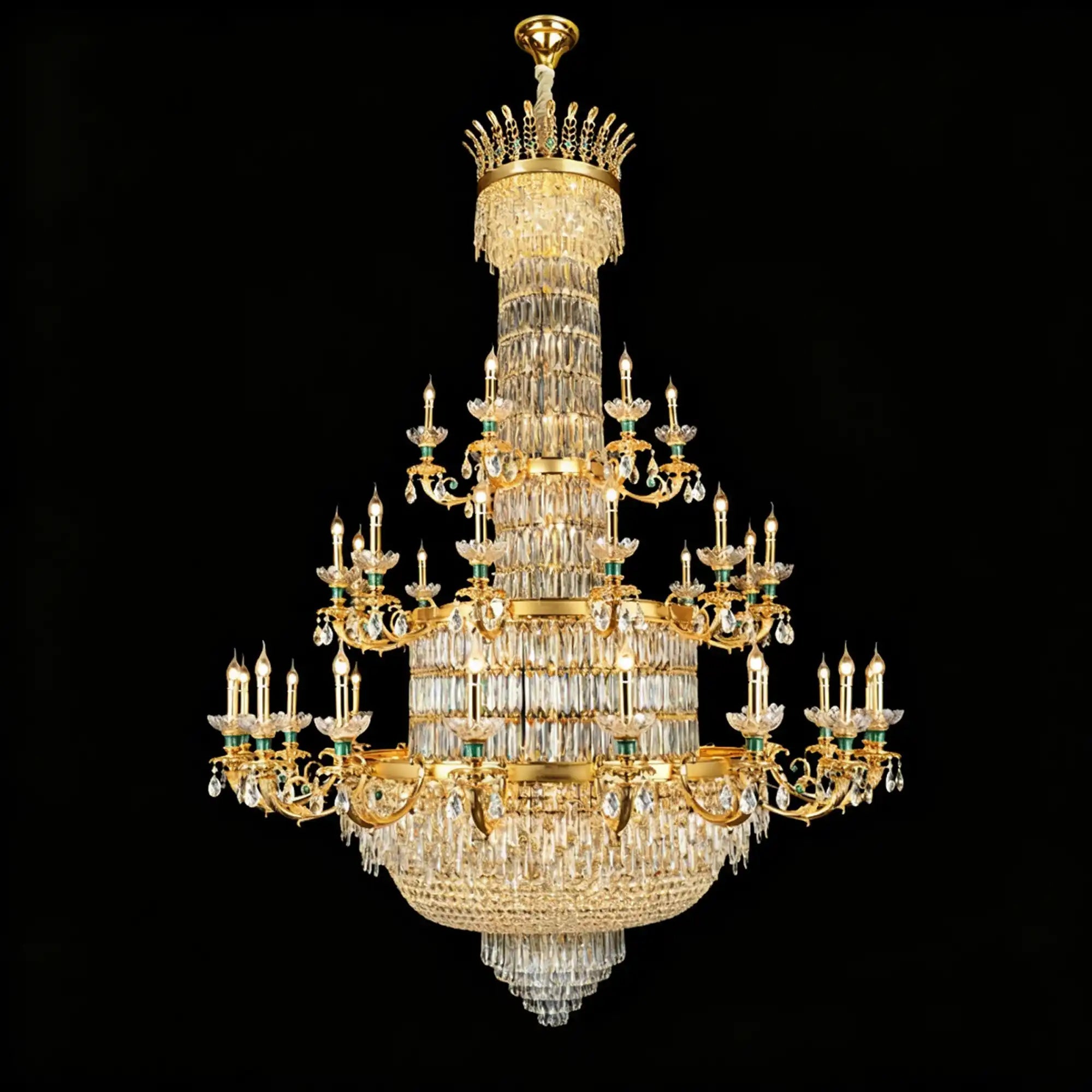 Royal Palace Crown Tiered Crystal Chandelier - 81Lights/D66.93"*H90.55"(D170cm*H230cm)Warm LightBlushlighting