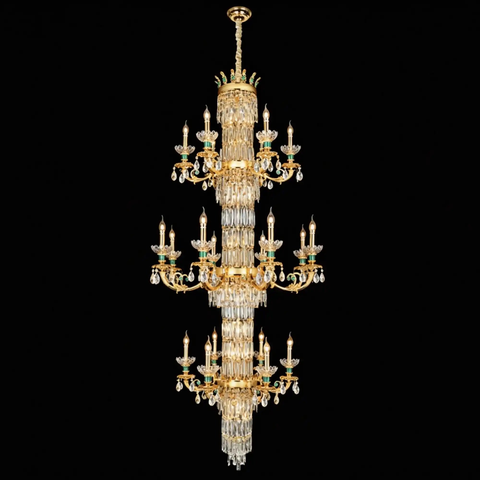 Royal Palace Crown Tiered Crystal Chandelier - 41Lights/D36.6"*H86.6"(D93cm*H220cm)Warm LightBlushlighting