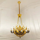 Royal Versailles Malachite Inlay Gilded Brass Candles Chandelier - Style B: D50.4"*H62.2" (D128cm*H158cm)/100kgWarm LightBlushlighting