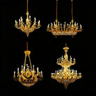 Royal Versailles Malachite Inlay Gilded Brass Candles Chandelier - Style D: D72.1"*H102.4" (D183cm*H260cm)/500kgWarm LightBlushlighting