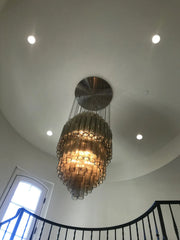 Luxury Italian Style Tubular Glass Chandelier With Chrome Finish