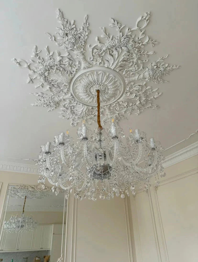 Rustic Antique European Candle Crystal Chandelier Popular Farmhouse Ceiling Light Fixture For Living Room - Blushlighting