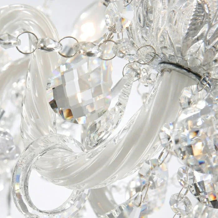 Rustic Antique European Candle Crystal Chandelier Popular Farmhouse Ceiling Light Fixture For Living Room - Blushlighting