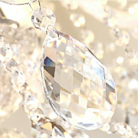 Rustic Antique European Candle Crystal Chandelier Popular Farmhouse Ceiling Light Fixture For Living Room - Blushlighting