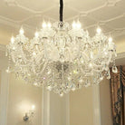 Rustic Antique European Candle Crystal Chandelier Popular Farmhouse Ceiling Light Fixture For Living Room - 24 Lights D47.2"*H25.6"Warm LightBlushlighting