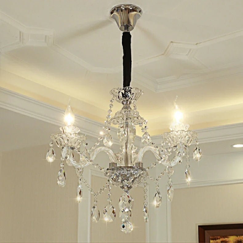 Rustic Antique European Candle Crystal Chandelier Popular Farmhouse Ceiling Light Fixture For Living Room - Blushlighting