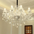 Rustic Antique European Candle Crystal Chandelier Popular Farmhouse Ceiling Light Fixture For Living Room - Blushlighting