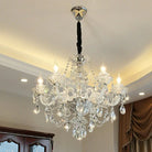 Rustic Antique European Candle Crystal Chandelier Popular Farmhouse Ceiling Light Fixture For Living Room - Blushlighting