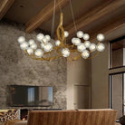 Rustic Farmhouse Branch Chandelier with Glass Orbs - 16 LightsWarm Light 2700KBlushlighting