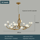 Rustic Farmhouse Branch Chandelier with Glass Orbs - 16 LightsWarm Light 2700KBlushlighting