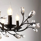 Rustic Wrought Iron Chandeliers 12 Lights - BlackCool Light 6000KBlushlighting