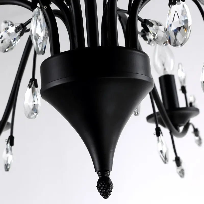 Rustic Wrought Iron Chandeliers 12 Lights - BlackCool Light 6000KBlushlighting