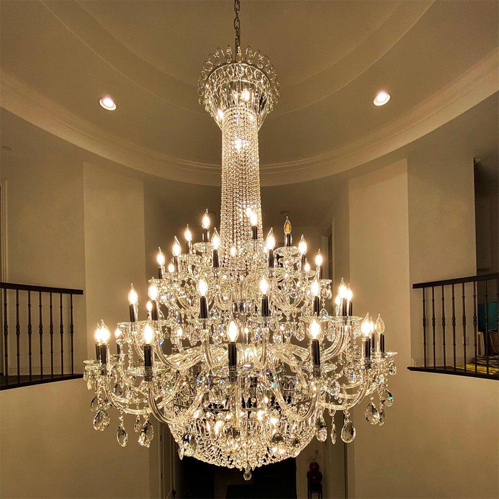 Extra Large European-style Multi-layers Candle Luxury Crystal Chandelier GBUd Art Foyer/Staircase Decorative Light Fixture