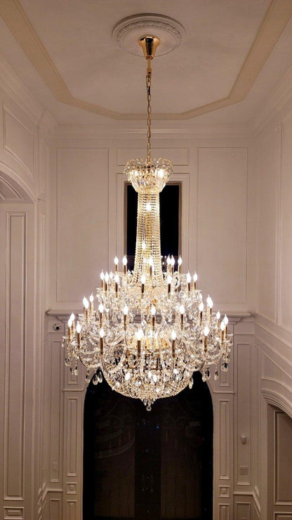 Extra Large European-style Multi-layers Candle Luxury Crystal Chandelier GBUd Art Foyer/Staircase Decorative Light Fixture