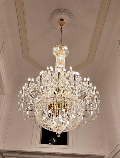 Extra Large European-style Multi-layers Candle Luxury Crystal Chandelier GBUd Art Foyer/Staircase Decorative Light Fixture