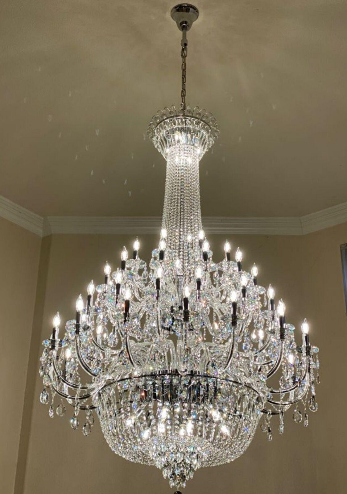 Extra Large European-style Multi-layers Candle Luxury Crystal Chandelier GBUd Art Foyer/Staircase Decorative Light Fixture