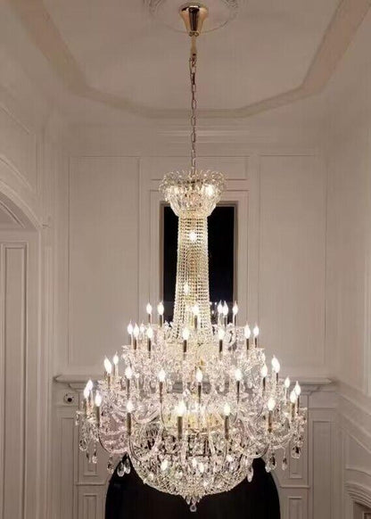 Extra Large European-style Multi-layers Candle Luxury Crystal Chandelier GBUd Art Foyer/Staircase Decorative Light Fixture
