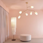 Sacura Chandelier - 6 lights L 49.2″ x W 39.4″ x H 43.3″Brass & WhiteBlushlighting