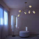 Sacura Chandelier - 6 lights L 49.2″ x W 39.4″ x H 43.3″Brass & WhiteBlushlighting